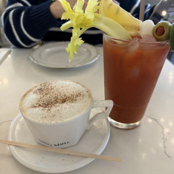 Sweet Maple - Cappuccino & virgin bloody mary - Breakfast & Brunch Near Me - Cupertino, California