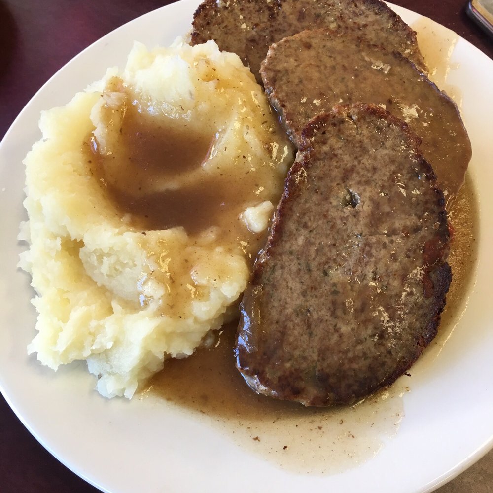 George's Diner & Cafe - Meatloaf with mashed potatoes ($9) also comes with choice of vegetables not pictured - Diners Near Me - Bronx, New York George's Diner & Cafe - Meatloaf with mashed potatoes ($9) also comes with choice of vegetables not pictured - Diners Near Me - Bronx, New York