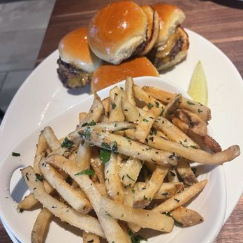 Yard House - Classic Sliders with Parmesan Truffle Fries - New American Near Me - Chula Vista, California Yard House - Classic Sliders with Parmesan Truffle Fries - New American Near Me - Chula Vista, California