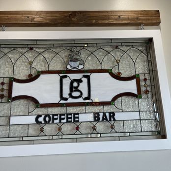Grounded Coffee Bar - Creative custom glass art interior sign!! - Bookstores Near Me - New Lenox, Illinois