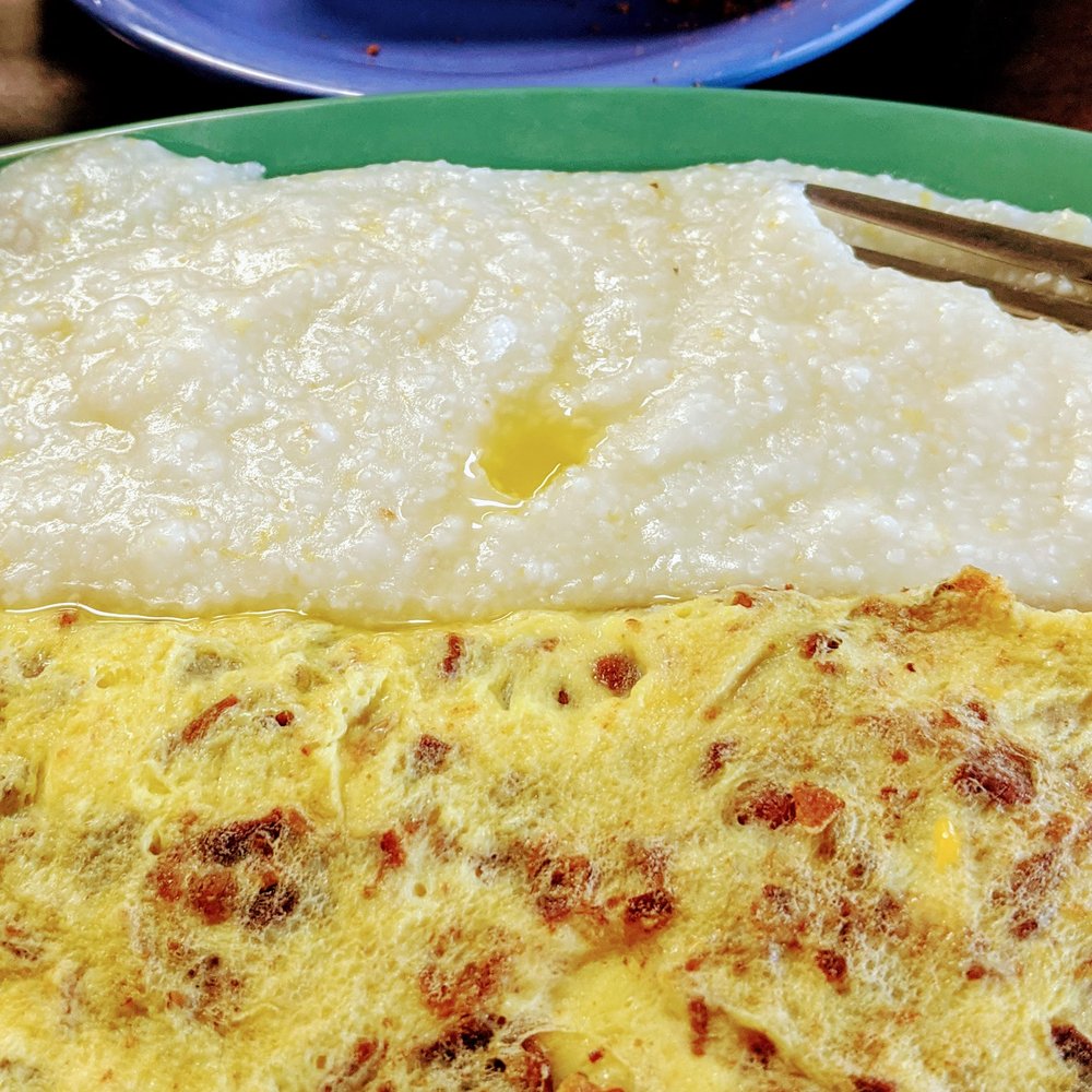 Mama Jean's - Bacn & Cheese Omelette & Grits - Southern Near Me - Little River, South Carolina