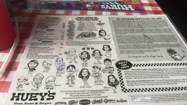 Menu photo 1 Huey's Downtown Memphis, TN