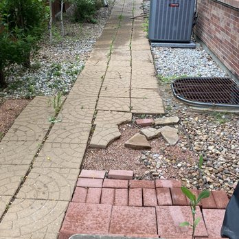 Paramount Stone Concepts - Before: uneven, broken pavers - Masonry/Concrete Near Me