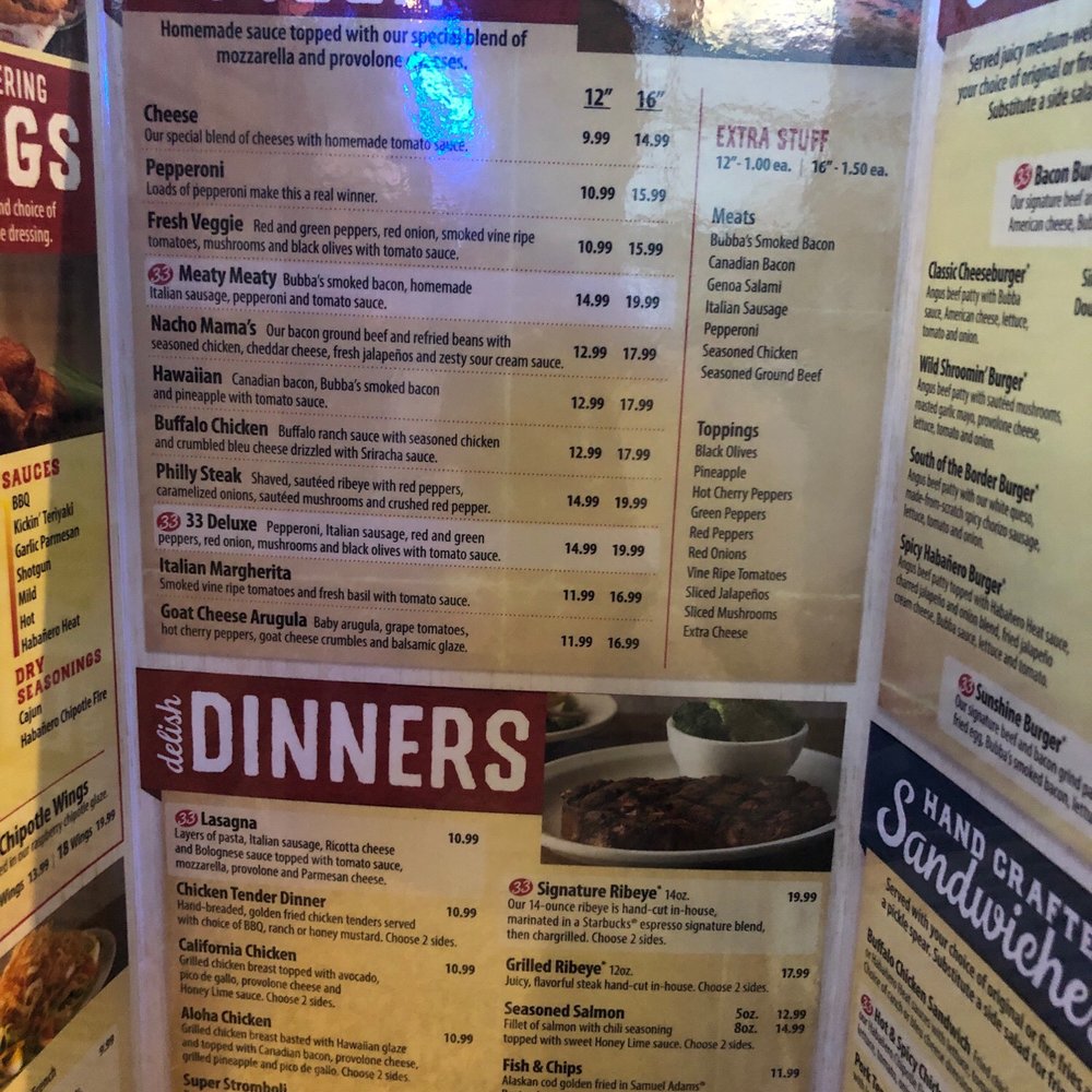 Bubba's 33 - Menu - American Near Me - Fishers, Indiana Bubba's 33 - Menu - American Near Me - Fishers, Indiana