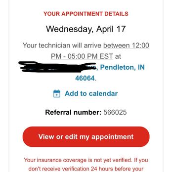 Safelite AutoGlass - Proof they scheduled an appointment they did not keep. Good news is I can drive my car for another week with a compromised windshield. - Windshield Installation & Repair Near Me - Anderson, Indiana Safelite AutoGlass - Proof they scheduled an appointment they did not keep. Good news is I can drive my car for another week with a compromised windshield. - Windshield Installation & Repair Near Me - Anderson, Indiana