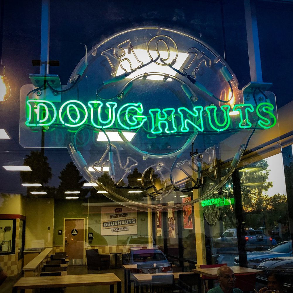 Krispy Kreme - "HOT NOW" wasn't lit, but they were cooking them by the dozens!! - Donuts Near Me - Mountain View, California Krispy Kreme - "HOT NOW" wasn't lit, but they were cooking them by the dozens!! - Donuts Near Me - Mountain View, California