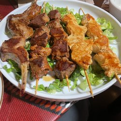 Arabian Nights Bistro - Lamb chops, chicken skewers, beef skewers