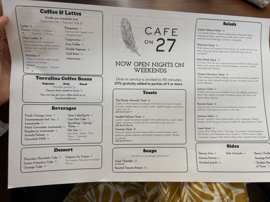 Menu photo 1 Cafe on 27 Topanga, CA Menu photo 1 Cafe on 27 Topanga, CA