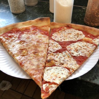 Joe's Pizza - Regular slice & a mozzarella slice - Pizza Near Me - Brooklyn, New York
