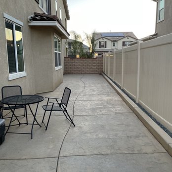 CR Pacific Landscape Design and Construction - Side of back yard: Stamped concrete. - Landscaping Near Me - Murrieta, California