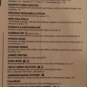 Murphy’s Irish Pub - Menu 4.23 - Irish Near Me - Virginia Beach, Virginia