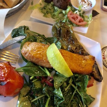 The Diplomat Eatery and Tavern - Salmon very well cooked and spinach/veggies were delicious! - Mediterranean Near Me - Monrovia, California The Diplomat Eatery and Tavern - Salmon very well cooked and spinach/veggies were delicious! - Mediterranean Near Me - Monrovia, California