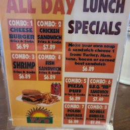 Lunch menu