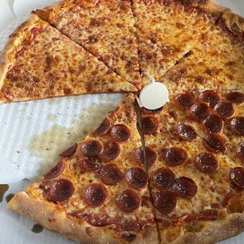 Pedroso's Pizza - NYS 18" half cheese half pepperoni - Pizza Near Me - Austin, Texas Pedroso's Pizza - NYS 18" half cheese half pepperoni - Pizza Near Me - Austin, Texas