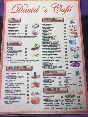 Menu photo 1 David's Cafe Ajijic, JAL Menu photo 1 David's Cafe Ajijic, JAL