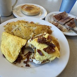 Bacon Cheddar Cheese Omelette and Chicken Apple Sausage Bacon Cheddar Cheese Omelette and Chicken Apple Sausage
