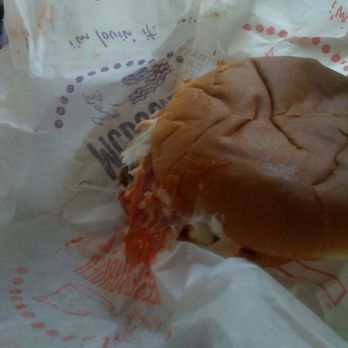 McDonald's - a half eaten sandwich in a wrapper - Fast Food Near Me - Belle, West Virginia