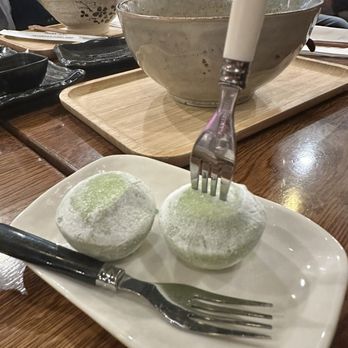 Mazera - Dessert - matcha mochi ice cream. Only other flavor available that night was strawberry - Ramen Near Me - La Habra, California Mazera - Dessert - matcha mochi ice cream. Only other flavor available that night was strawberry - Ramen Near Me - La Habra, California