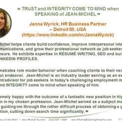 Spotlighting You on the WEB - TRUST and INTEGRITY COME TO MIND when SPEAKING of JEAN-MICHEL