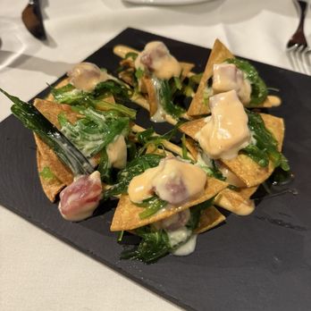 Scutra Restaurant - Sesame Ahi Tuna Poké Nachos - Modern European Near Me - Arlington, Massachusetts