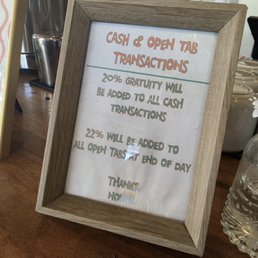 Tip included in all transactions Tip included in all transactions
