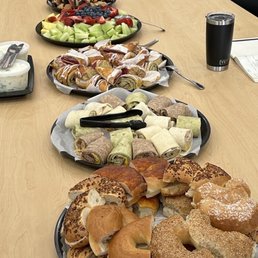 Catered an office breakfast. Delivered on time. Breakfast wraps, bagels w/3 different spreads, fruit & pastries. Fantastic!!!! Catered an office breakfast. Delivered on time. Breakfast wraps, bagels w/3 different spreads, fruit & pastries. Fantastic!!!!