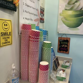 Fruity Froyo - a variety of paper cups - Ice Cream & Frozen Yogurt Near Me - San Jose, California