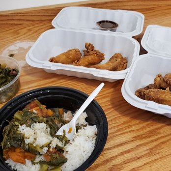 Greedy Pot - Collard greens, yams, white rice, catfish, and jerk sauce.... - Caribbean Near Me - New York, New York Greedy Pot - Collard greens, yams, white rice, catfish, and jerk sauce.... - Caribbean Near Me - New York, New York