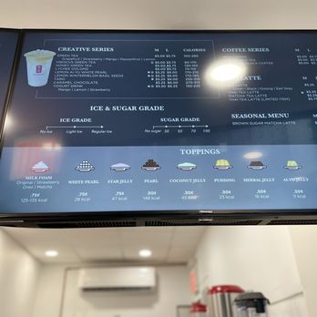 Gong Cha - a menu on a large screen in a restaurant - Bubble Tea Near Me - New York, New York Gong Cha - a menu on a large screen in a restaurant - Bubble Tea Near Me - New York, New York