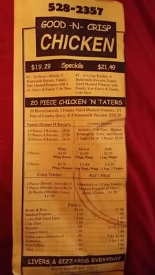 Menu photo 2 Good N Crisp Chicken Taft, TX Menu photo 2 Good N Crisp Chicken Taft, TX