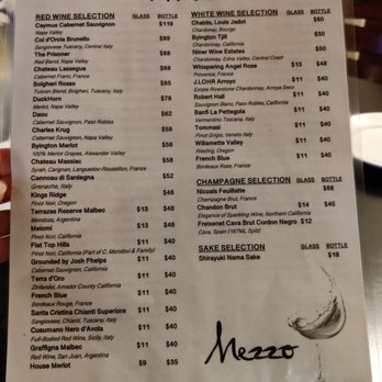 Mezzo Bistro & Bar - Wine menu - Italian Near Me - Honolulu, Hawaii Mezzo Bistro & Bar - Wine menu - Italian Near Me - Honolulu, Hawaii
