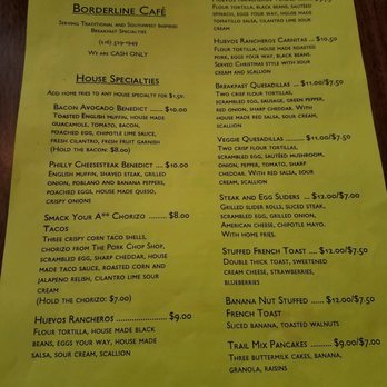 Borderline Cafe - Menu 1 - Breakfast & Brunch Near Me - Lakewood, Ohio