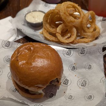 Black Iron Burger - Black Iron Burger and crispy onion rings w/ aoili. - Burgers Near Me - New York, New York Black Iron Burger - Black Iron Burger and crispy onion rings w/ aoili. - Burgers Near Me - New York, New York