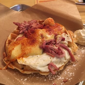 Just Wafflin - Waffles Benedict - Breakfast & Brunch Near Me - Stillwater, Oklahoma Just Wafflin - Waffles Benedict - Breakfast & Brunch Near Me - Stillwater, Oklahoma