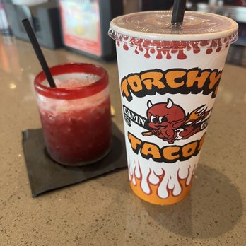 Torchy's Tacos - Bourbon berry smash drink and a mango pomegranate something juice both were really good. - Tacos Near Me - New Braunfels, Texas Torchy's Tacos - Bourbon berry smash drink and a mango pomegranate something juice both were really good. - Tacos Near Me - New Braunfels, Texas