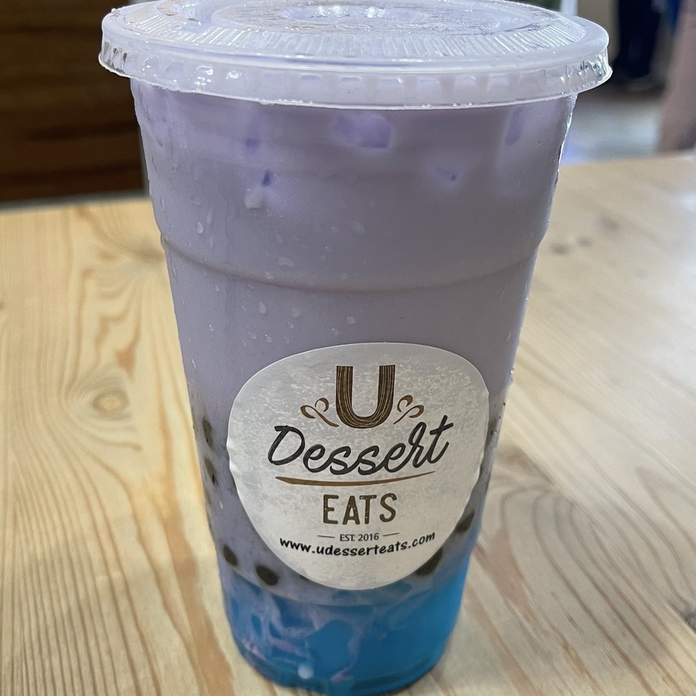 U Dessert Eats - Love Dive - Taro Milk Tae With Boba And Heart Shaped Jellys - Desserts Near Me - San Diego, California U Dessert Eats - Love Dive - Taro Milk Tae With Boba And Heart Shaped Jellys - Desserts Near Me - San Diego, California