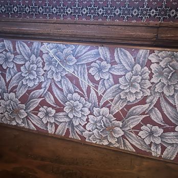 Foxtrot - A crack in the wood "repaired" with a Kintsugi style gold paint. The decor in this place is brilliant. - Bars Near Me - Portland, Oregon