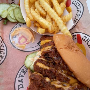 Dave's Hot Chicken - Chicken Dave's #4 1 Slider with Fries - Chicken Shop Near Me - Fullerton, California Dave's Hot Chicken - Chicken Dave's #4 1 Slider with Fries - Chicken Shop Near Me - Fullerton, California
