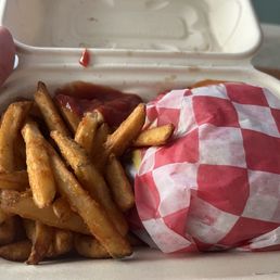 Double smash burger and fries