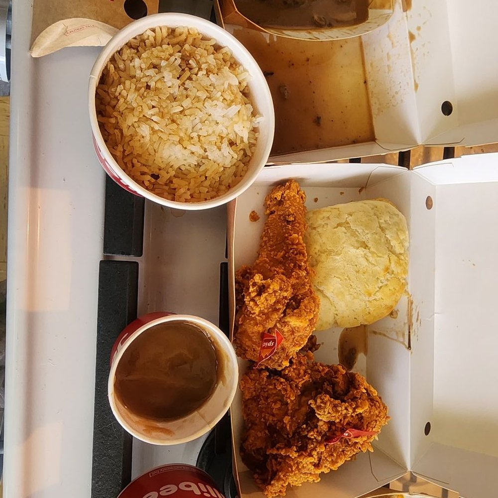Jollibee - 2 burger steak with a side of adobo rice, 2pc chickenjoy and gravy with biscuit and side of adobo rice, and Palabok - Fast Food Near Me - Fairfield, California Jollibee - 2 burger steak with a side of adobo rice, 2pc chickenjoy and gravy with biscuit and side of adobo rice, and Palabok - Fast Food Near Me - Fairfield, California