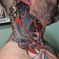 Neon Dagger Tattoo - Done by our artist KC