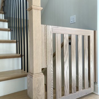 Home Safe Home Childproofing - Custom removable Gatekeepers' Oak swing gate in Silverly Gray - Childproofing Near Me - Buffalo Grove, Illinois Home Safe Home Childproofing - Custom removable Gatekeepers' Oak swing gate in Silverly Gray - Childproofing Near Me - Buffalo Grove, Illinois