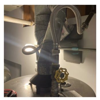 Home Inspector-Consultants, Inc - Out of code attachments and non working valve on water heater. - Home Inspectors Near Me Home Inspector-Consultants, Inc - Out of code attachments and non working valve on water heater. - Home Inspectors Near Me