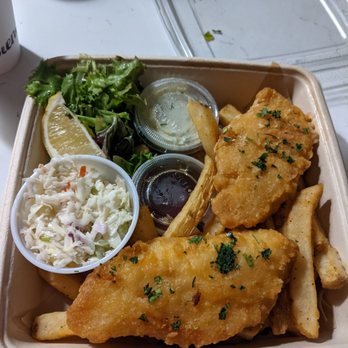Brown Bag Seafood - Fish and chips-excellent! Slaw we hated - Seafood Near Me - Chicago, Illinois Brown Bag Seafood - Fish and chips-excellent! Slaw we hated - Seafood Near Me - Chicago, Illinois
