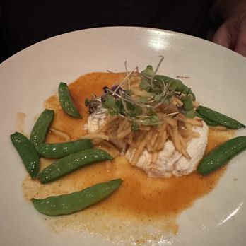 Passionfish - Halibut, Tomato-Truffle Butter, Savory Rice Custard - Seafood Near Me - Pacific Grove, California Passionfish - Halibut, Tomato-Truffle Butter, Savory Rice Custard - Seafood Near Me - Pacific Grove, California