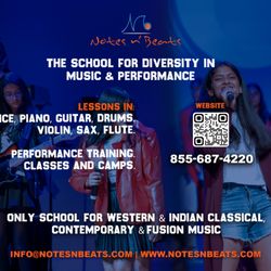 Notes n' Beats - Piano, Keyboard, Guitar, Drums, Saxophone, Violin, Vocals, Flute, Carnatic music, Bollywood Music, Western Classical, Rock, Pop, Jazz.