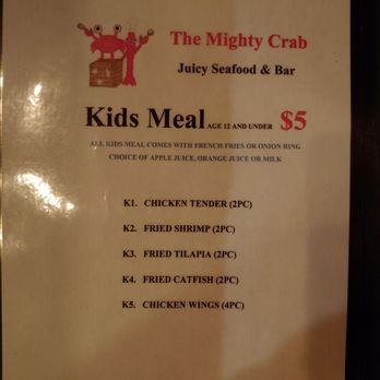 The Mighty Crab - The Mighty Crab Kid's Menu - Seafood Near Me - Monroe, Louisiana The Mighty Crab - The Mighty Crab Kid's Menu - Seafood Near Me - Monroe, Louisiana