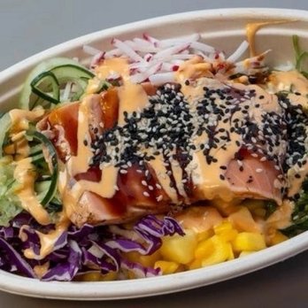 Gong Loco - Salmon Poke Bowl (I prefer shrimp over Salmon) - Latin American Near Me - Northfield, Minnesota Gong Loco - Salmon Poke Bowl (I prefer shrimp over Salmon) - Latin American Near Me - Northfield, Minnesota