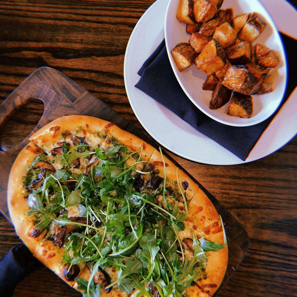 CIRCA at Navy Yard - wild mushroom flatbread with home fries - American Near Me - Washington, DC, District of Columbia CIRCA at Navy Yard - wild mushroom flatbread with home fries - American Near Me - Washington, DC, District of Columbia