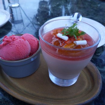 Chaak Kitchen - Panna cotta and sorbet. The panna cotta tasted like an adult fruit roll up, it was so good!! - Cocktail Bars Near Me - Tustin, California Chaak Kitchen - Panna cotta and sorbet. The panna cotta tasted like an adult fruit roll up, it was so good!! - Cocktail Bars Near Me - Tustin, California